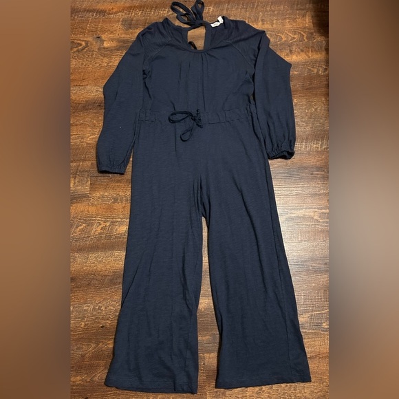Wilt Gathered Wide Leg Jumpsuit Size XS Blue Open Back - Picture 2 of 5